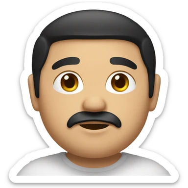 middle east chubby man with few facial hair and black hair sticker