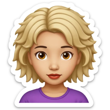 hispanic children girl with playful hairstyle  sticker
