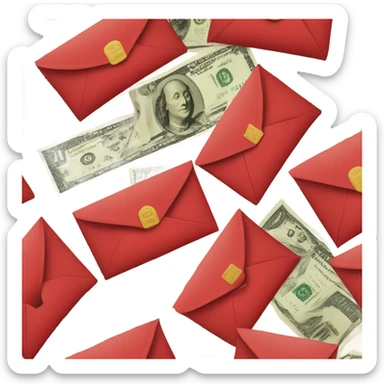 Contain money within red envelopes sticker