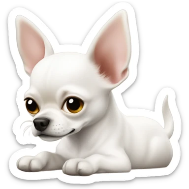 Yo abrazando mi perro chihuahua blanco sticker