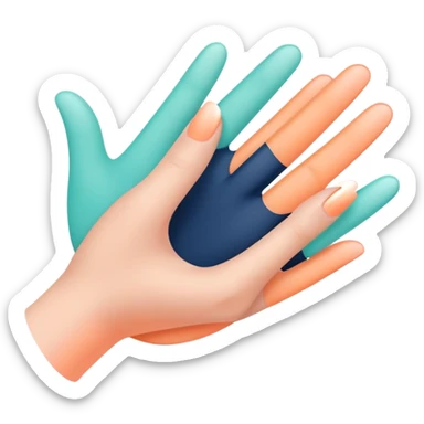 Soft Neutrals → Beige hands + slate blue accents 🌫 Warm Gradient → Peach to mint with gold sparks 🌟 Bold Monochrome → Navy + silver lines 🌌 sticker