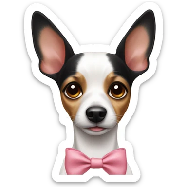 Rat terrier with bows sticker