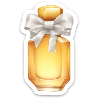 perfume bottle with bow sticker