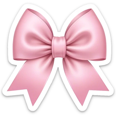 light pink ribbon bow sticker