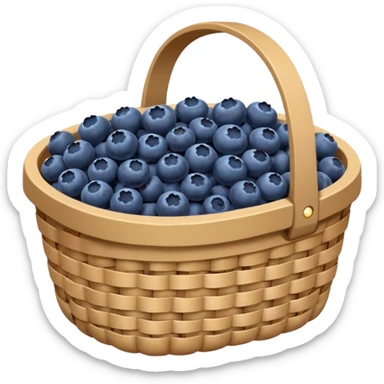 A  beige basket of blueberries  sticker