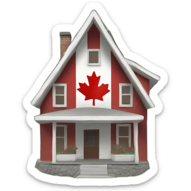 canada flag house with a up trending stoke sticker