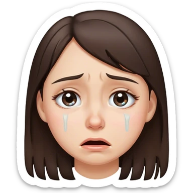 crying full of tears girl brunette sticker