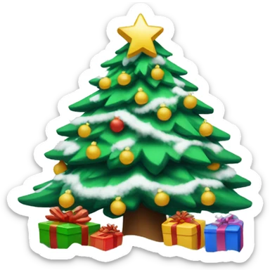 Christmas Tree with Snow and Presents sticker