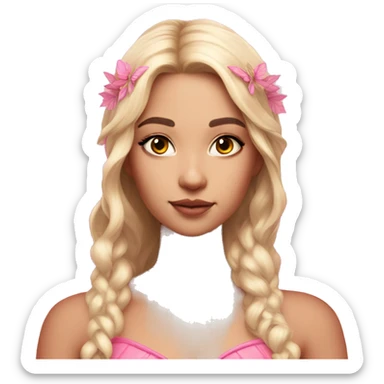 Beautiful, leaf, fairy,beautiful makeup, pink shadows ,light skin, pink outfit , long blond hair, big wings sticker