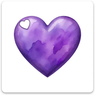 purple heart with watercolor effect sticker
