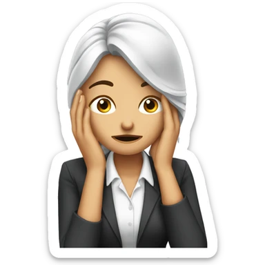 Business woman worried face palm sticker