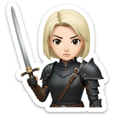 Sword fighting woman assassin sticker