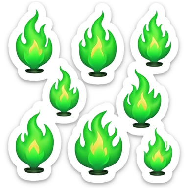 green flame without other colors sticker