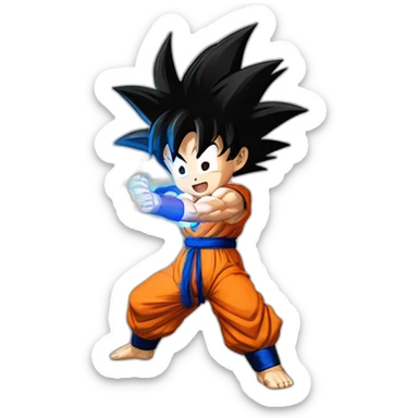 Son Goku doing Kamehameha sticker