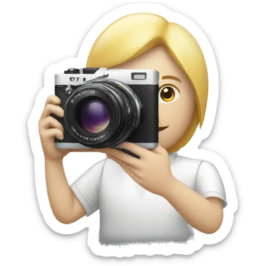 white iemoji holding a sony camera sticker