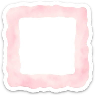 soft pink torn paper border with irregular edges, pastel watercolor style, transparent background, no face, no hands, no legs, no characters sticker