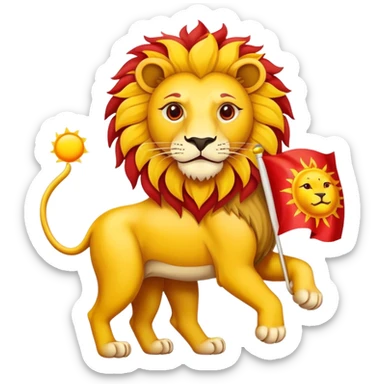 iranian lion and sun flag sticker
