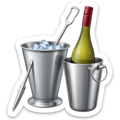 ice pick next to a wine bucket sticker
