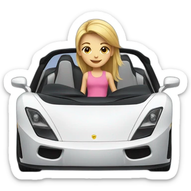 girl in a sports car sticker
