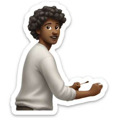 artist painting on an easel sticker