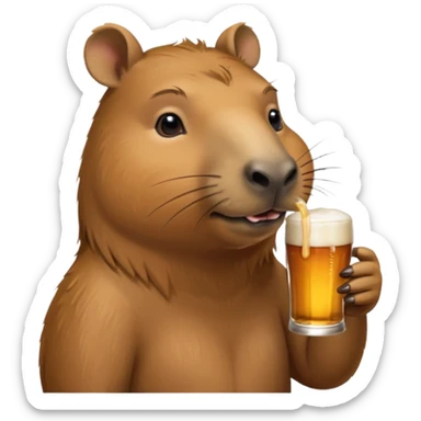Capibara with a modelo beer drink sticker