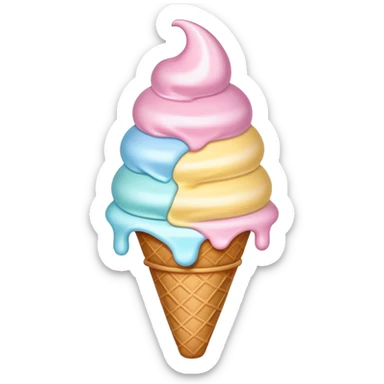 Melted pastel ice cream sticker