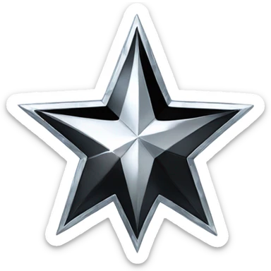 black diamond chrome four-point star diamond star sticker