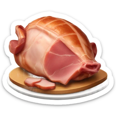 roasted ham head on a platter sticker