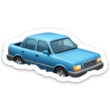 showing a flood disaster scene with strong water waves overflowing streets, partially submerged houses and cars, dark cloudy sky sticker