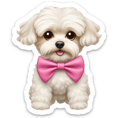maltipoo wearing bows  sticker