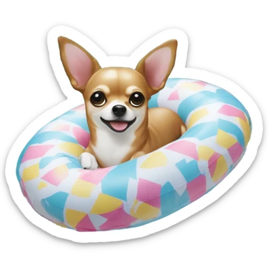 chihuahua on pool float sticker