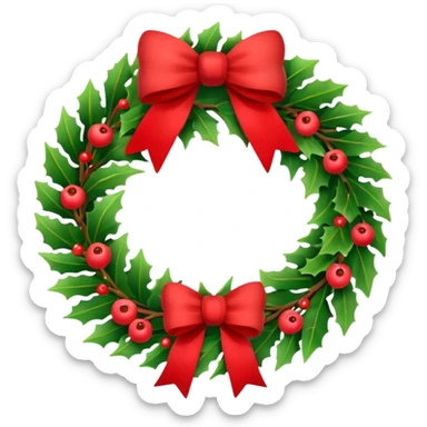 christmas wreath sticker
