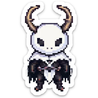 Hollow Knight character in pixel art style sticker