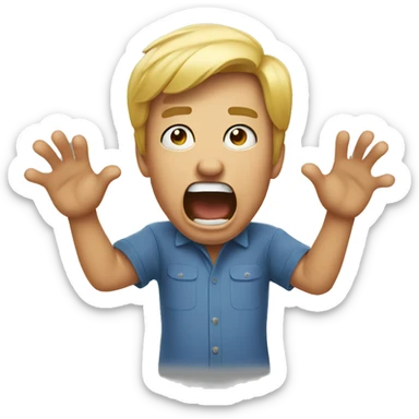 yelling with hands besides face sticker