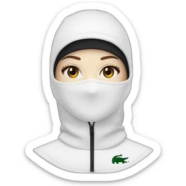white girl lacoste balaclava black with lacoste sticker
