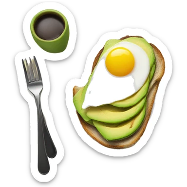 One Avocado toast with one egg sticker