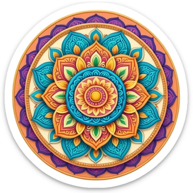 Intricate Indian mandala pattern sticker