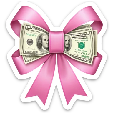 Money with link bow sticker