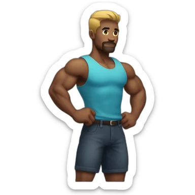 masculine man with a big biceps sticker