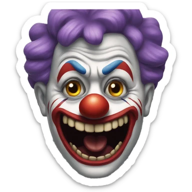 scary realistic clown sticker