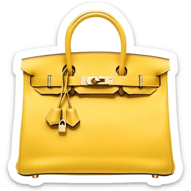front pale yellow birkin hermes bag sticker
