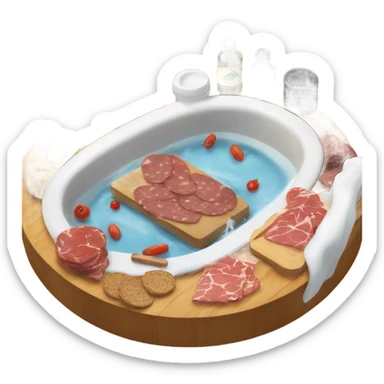 Charcuterie board taking a bath  sticker
