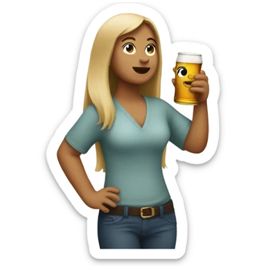 abby drinking a beer sticker