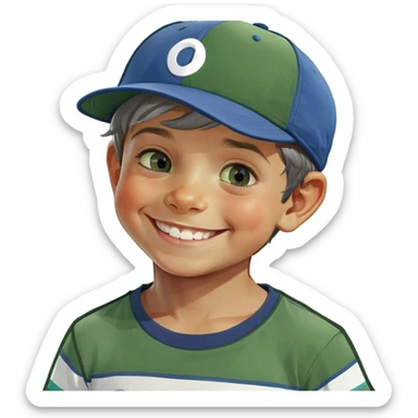 smiling boy with grey eyes sticker