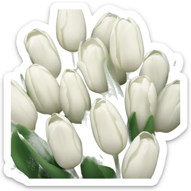 a bunch of white tulips  sticker