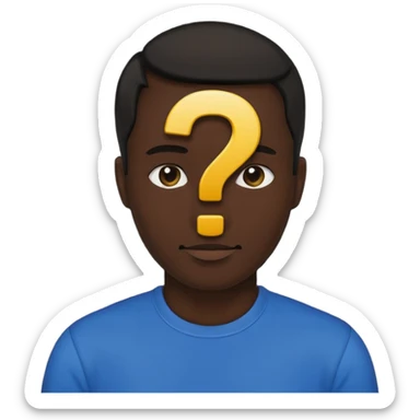 silhouette of a man with a question mark sticker