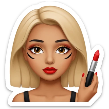 Quiero q la chica se ponga a maquillarde sticker