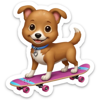 A dog on a skateboard sticker