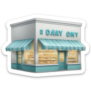 Milk and dairy shop sticker