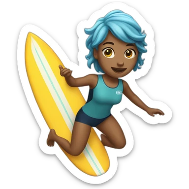 30 years old girl surfing sticker